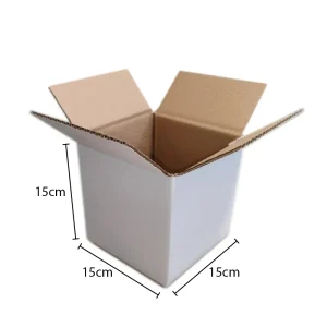 Χαρτοκιβώτιο 15 x 15 x 15 cm 3φυλλο Λευκό